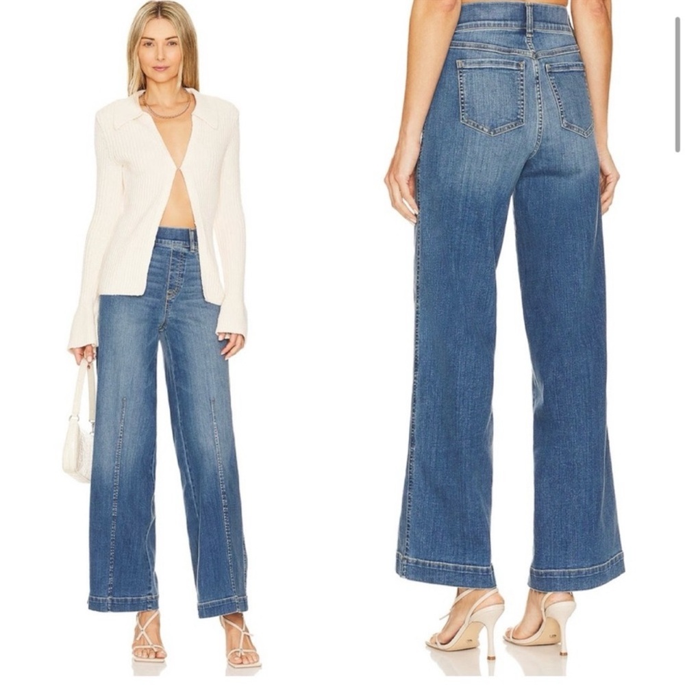 Spanx front seam wide leg jeans